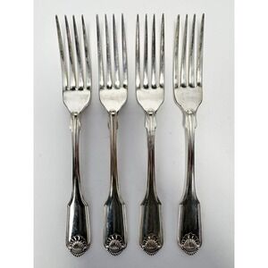Oneida Community Cube Silver Shell 1978 Silverplate Dinner Forks Set of 4 Good